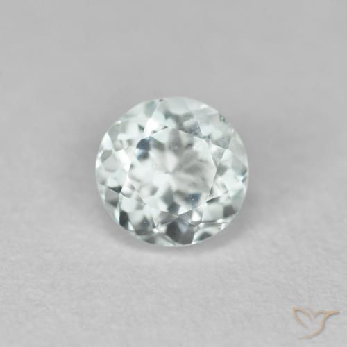 0.42ct 자연스러운 라이트 아쿠아 블루 남옥, 둥근, VVS-VS