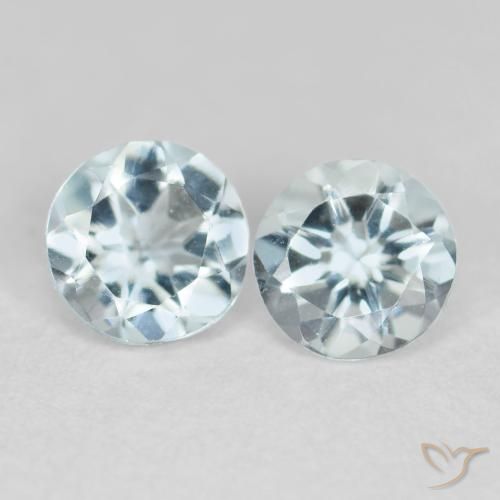 0.78캐럿 천연 매우 밝은 파란색 남옥 보석, 라운드 컷, VVS-VS