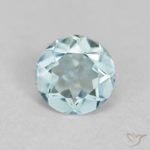 0.22ct 자연스러운 하늘색 남옥, 둥근, VVS-VS
