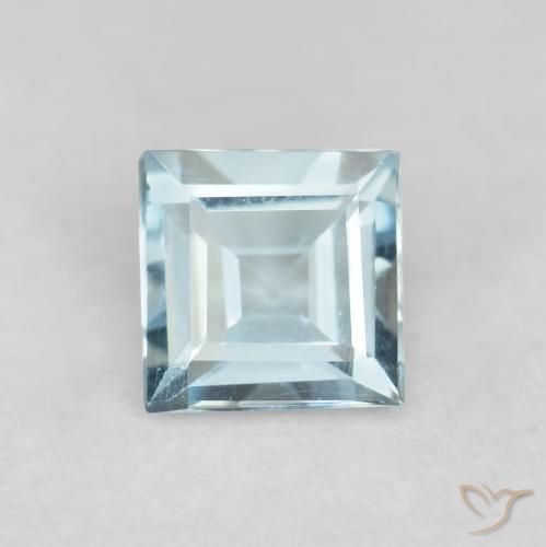 0.22ct 자연스러운 하늘색 남옥, 정사각형, VVS