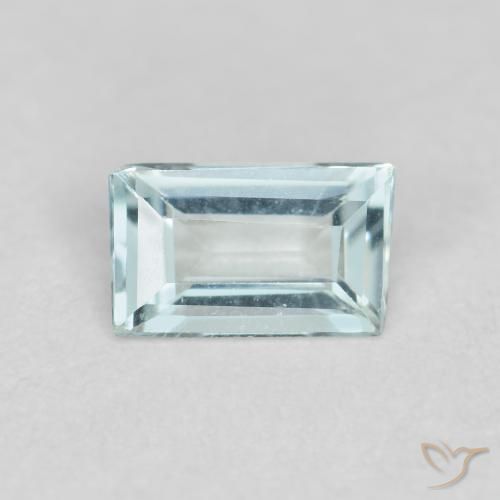 0.25ct 자연스러운 하늘색 남옥, 바게트, VVS