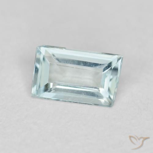 0.25캐럿 천연 하늘색 남옥, 바게트, VVS