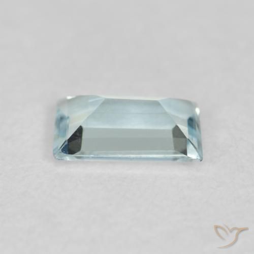 0.25캐럿 천연 하늘색 남옥, 바게트, VVS