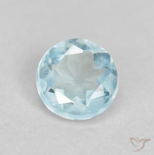 0.26ct 자연스러운 베이비 블루 남옥, 둥근, VVS, Photo A