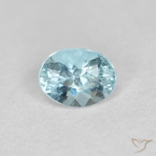 0.30ct 자연스러운 라이트 아쿠아 블루 남옥, 타원형, VS-SI