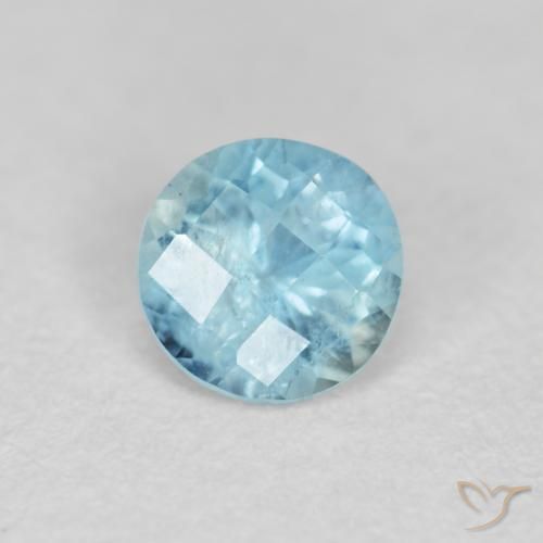 0.34ct 자연스러운 미디엄 블루 남옥, 둥근, VS-SI, Photo A