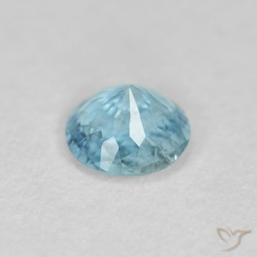 0.34캐럿 천연 미디엄 블루 아쿠아마린, 라운드 컷, 4.91 mm, VS-SI