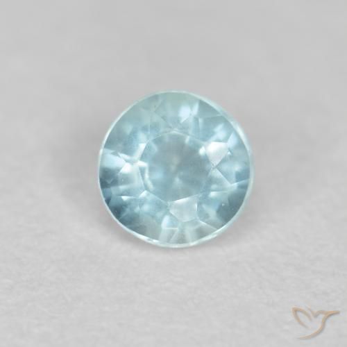 0.18ct 자연스러운 하늘색 남옥, 둥근, VS-SI