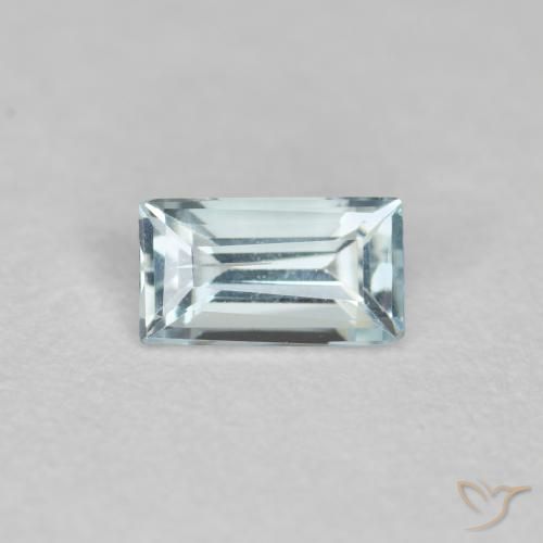 0.29ct 자연스러운 밝은 녹색을 띤 파란색 남옥, 바게트, VS-SI