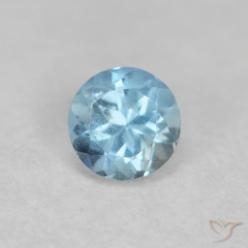0.20ct 자연스러운 스위스 블루 남옥, 둥근, VS-SI, Photo A