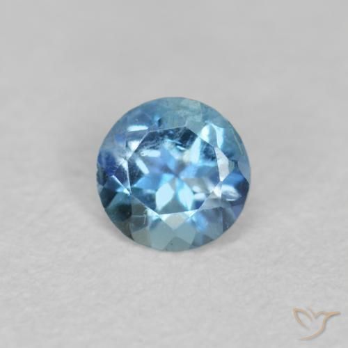 0.20ct 자연스러운 베이비 블루 남옥, 둥근, VS-SI