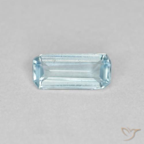 0.33ct 자연스러운 하늘색 남옥, 에메랄드 컷, VS
