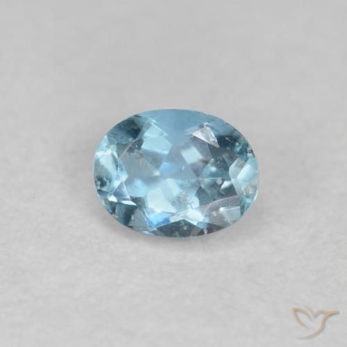0.18ct 자연스러운 하늘색 남옥, 타원형, VS