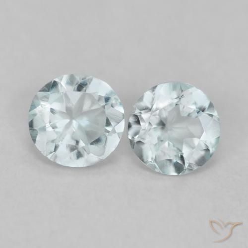 0.23캐럿 천연 매우 연한 블루 아쿠아마린 보석, 라운드 컷, 3.33 mm, VVS-VS