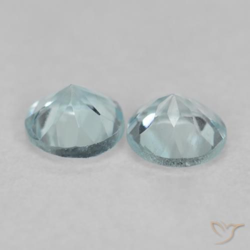 0.23캐럿 천연 매우 연한 블루 아쿠아마린 보석, 라운드 컷, 3.33 mm, VVS-VS