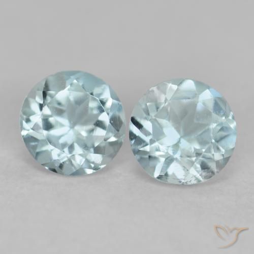 0.48캐럿 천연 라이트 아쿠아 블루 남옥 보석, 라운드 컷, VS