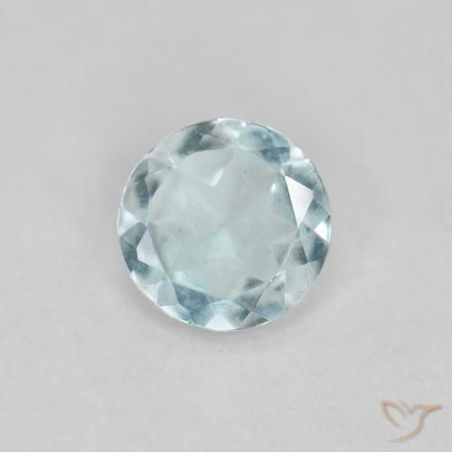 0.34ct 자연스러운 라이트 아쿠아 블루 남옥, 둥근, VS, Photo A