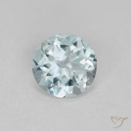 0.36ct 자연스러운 라이트 아쿠아 블루 남옥, 둥근, VVS-VS