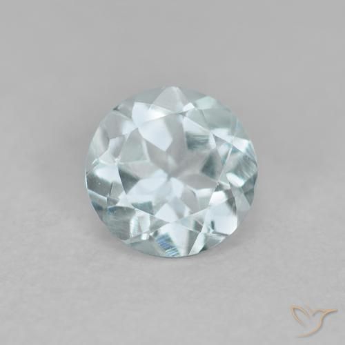 0.43ct 자연스러운 밝은 하늘색 남옥, 둥근, VVS-VS