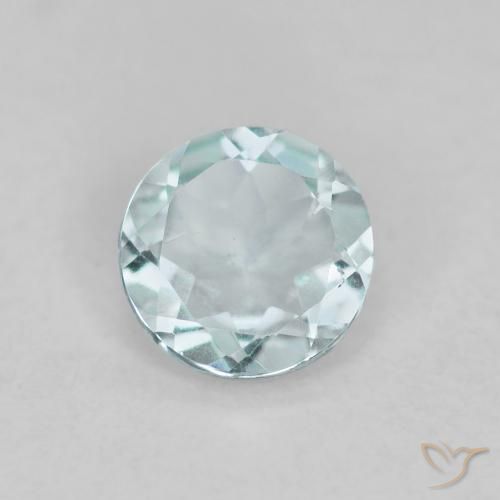 0.36ct 자연스러운 라이트 아쿠아 블루 남옥, 둥근, VS