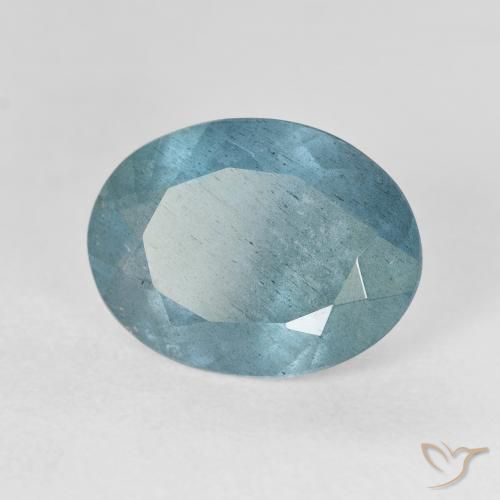 5.00ct 자연스러운 Light Bluish Turquoise 남옥, 타원형, VS-SI