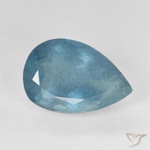 6.37ct 자연스러운 청록색 남옥, 배 모양, VS-SI