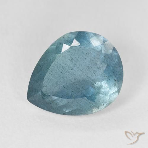 3.54ct 자연스러운 하늘색 녹색 남옥, 배 모양, VS-SI
