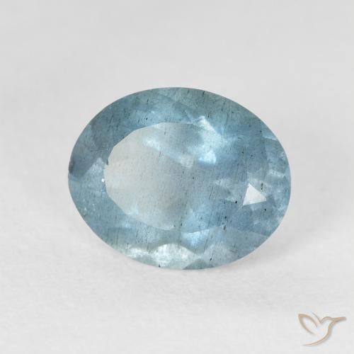 2.51캐럿 천연 Light Bluish Turquoise 남옥, 타원형, VS-SI