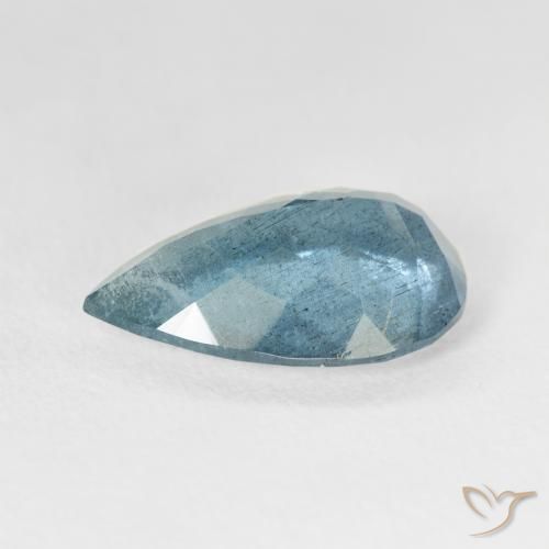 5.21캐럿 천연 딥 블루 아쿠아마린, 배 모양, 16×10.4 mm, VS-SI