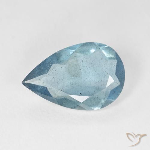 3.54ct 자연스러운 라이트 아쿠아 블루 남옥, 배 모양, VS-SI
