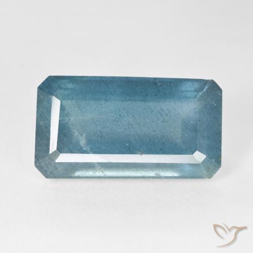 10.40ct 자연스러운 미디엄 블루 남옥, 에메랄드 컷, VS-SI