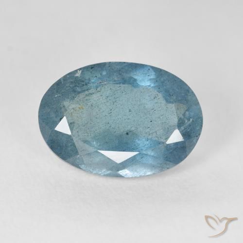 5.63ct 자연스러운 하늘색 남옥, 타원형, VS-SI