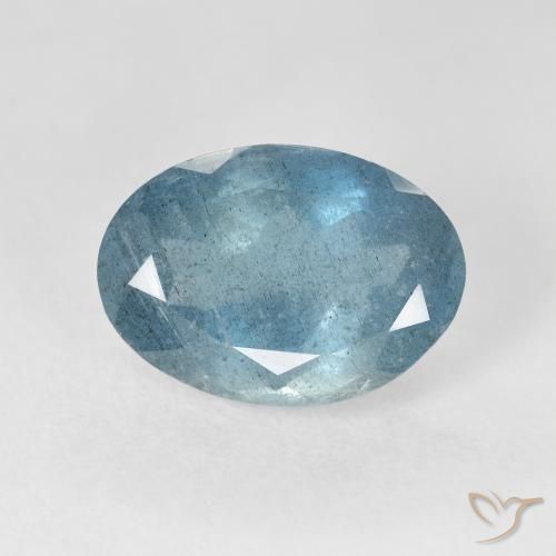 5.28ct 자연스러운 하늘색 남옥, 타원형, VS-SI