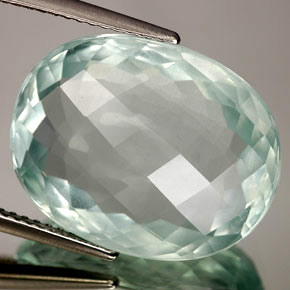 14.10캐럿 천연 라이트 그린 블루 아쿠아마린, 타원형 컷, 18.8×14.8 mm, SI