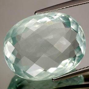 14.10캐럿 천연 라이트 그린 블루 아쿠아마린, 타원형 컷, 18.8×14.8 mm, SI