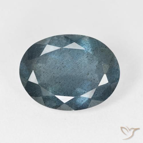 6.07캐럿 천연 딥 네이비 블루 아쿠아마린, 타원형 컷, 14.4×10.9 mm, VS-SI