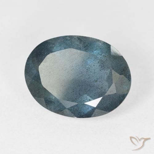 6.07캐럿 천연 딥 네이비 블루 아쿠아마린, 타원형 컷, 14.4×10.9 mm, VS-SI