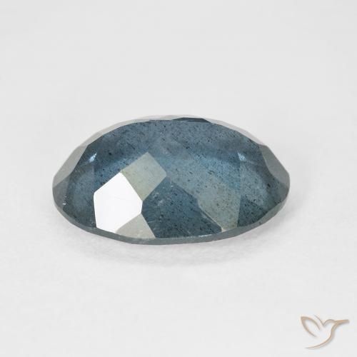 6.07캐럿 천연 딥 네이비 블루 아쿠아마린, 타원형 컷, 14.4×10.9 mm, VS-SI