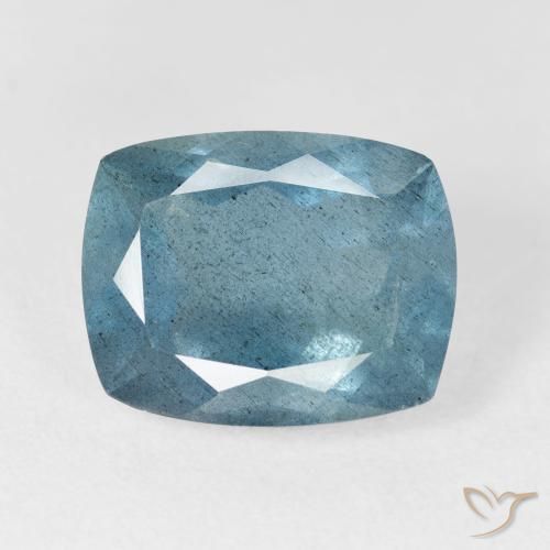 6.54캐럿 천연 푸르스름한 그린 아쿠아마린, 쿠션 컷, 13.1×10.4 mm, VS-SI