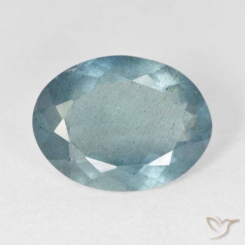 6.36ct 자연스러운 Light Bluish Turquoise 남옥, 타원형, VS-SI