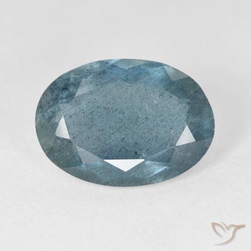5.19캐럿 천연 푸르스름한 그린 아쿠아마린, 타원형 컷, 14.2×10.1 mm, 투명한