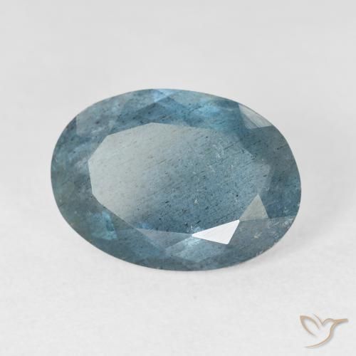 5.19캐럿 천연 푸르스름한 그린 아쿠아마린, 타원형 컷, 14.2×10.1 mm, 투명한