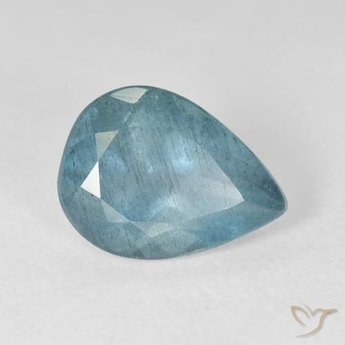 4.01ct 자연스러운 초록빛이 도는 파란색 남옥, 배 모양, VS-SI, Photo A