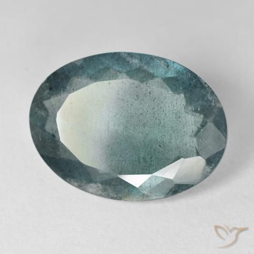 12.27캐럿 천연 매우 연한 블루 아쿠아마린, 타원형 컷, 20×14.8 mm, VS-SI