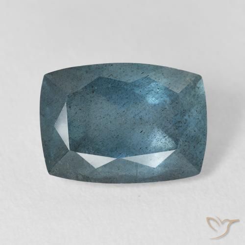 5.68캐럿 천연 녹청색 아쿠아마린, 쿠션 컷, 12.8×9.2 mm, VS-SI