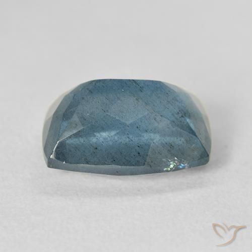 5.68캐럿 천연 녹청색 아쿠아마린, 쿠션 컷, 12.8×9.2 mm, VS-SI
