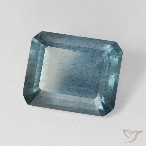 5.38캐럿 천연 라이트 블루 아쿠아마린, 에메랄드 컷, 12.3×10 mm, VS-SI