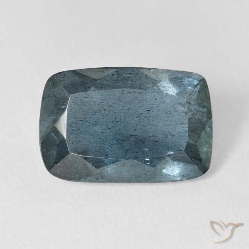4.67캐럿 천연 매우 연한 블루 아쿠아마린, 쿠션 컷, 13.5×9 mm, VS-SI