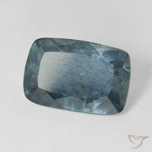 4.67캐럿 천연 매우 연한 블루 아쿠아마린, 쿠션 컷, 13.5×9 mm, VS-SI