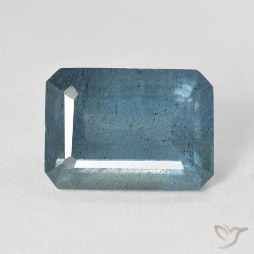 7.81캐럿 천연 블루 아쿠아마린, 에메랄드 컷, 14×10.1 mm, VS-SI